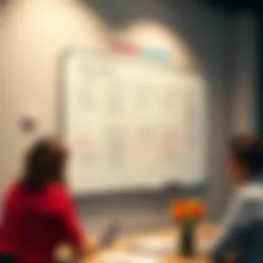 Effective Training Schedule Visualization Visual representation of a training schedule on a whiteboard