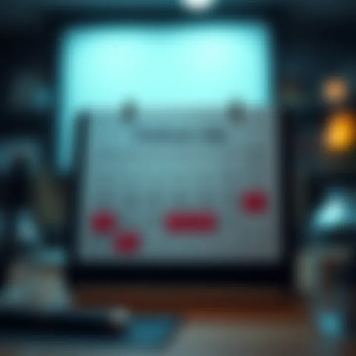 Follow-Up Reminder Calendar A digital calendar highlighting follow-up reminders