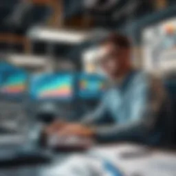 Dynamic digital workspace showcasing automated business tools