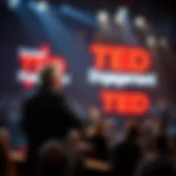 Inspiring speaker delivering a TED Talk on engagement