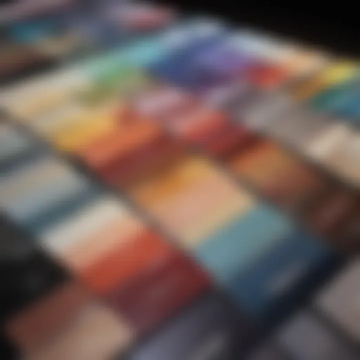 Color palette selection for brand identity development.