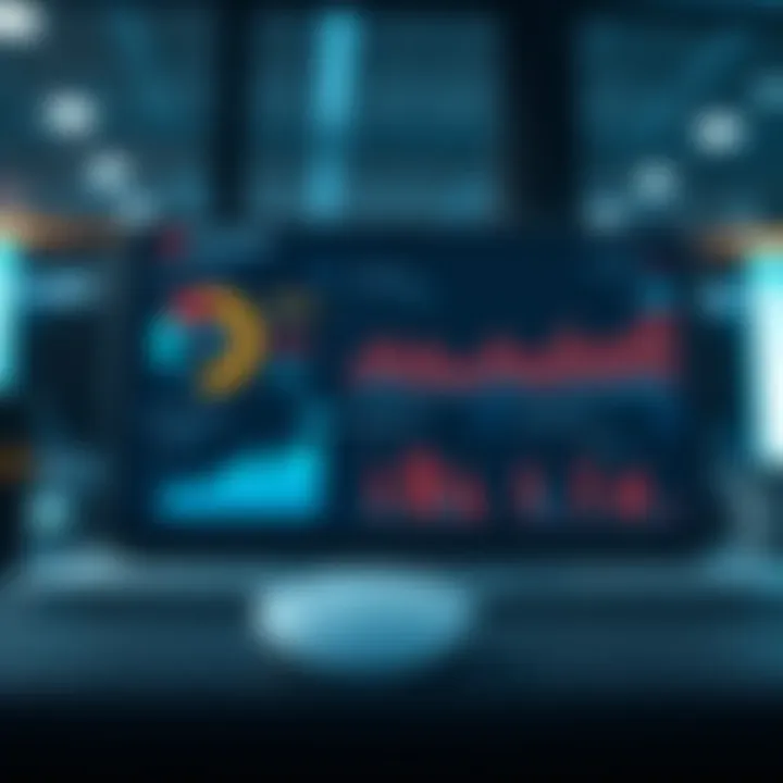 Client Data Analytics Dashboard An illustration of a digital dashboard displaying client data analytics