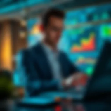 Data-Driven Sales Strategy Entrepreneur reviewing analytics and sales data on a laptop