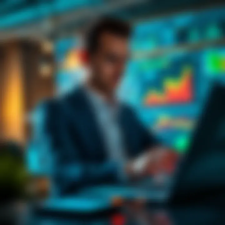 Data-Driven Sales Strategy Entrepreneur reviewing analytics and sales data on a laptop