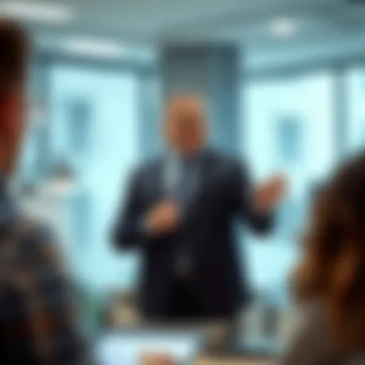 Dynamic sales presentation in a modern office setting