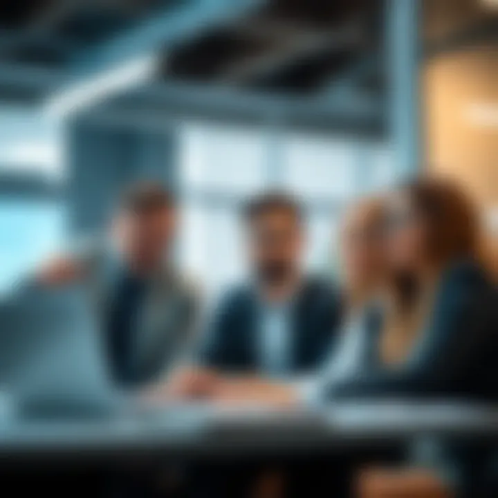 Collaboration Among Business Professionals Diverse group of professionals collaborating on a launch