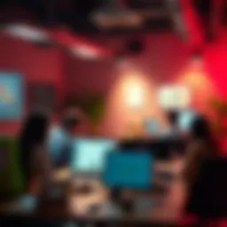 A vibrant digital workspace showcasing community collaboration
