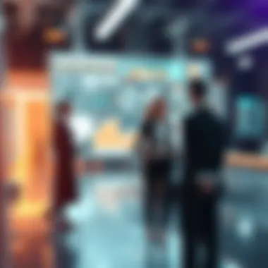 Innovative Customer Management Solutions Illustration of a futuristic tech-driven customer management system