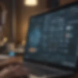 User interface of an online client management system