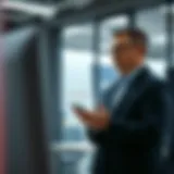 Consultant evaluating business performance