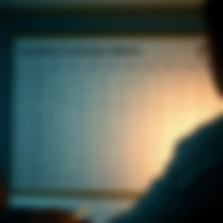 A well-organized candidate evaluation matrix.