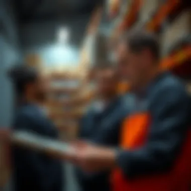 Integrating Technology for Optimal Performance Warehouse staff engaging with advanced barcode technology
