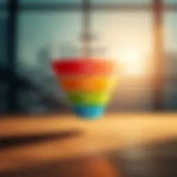 Visual representation of the lead conversion funnel stages