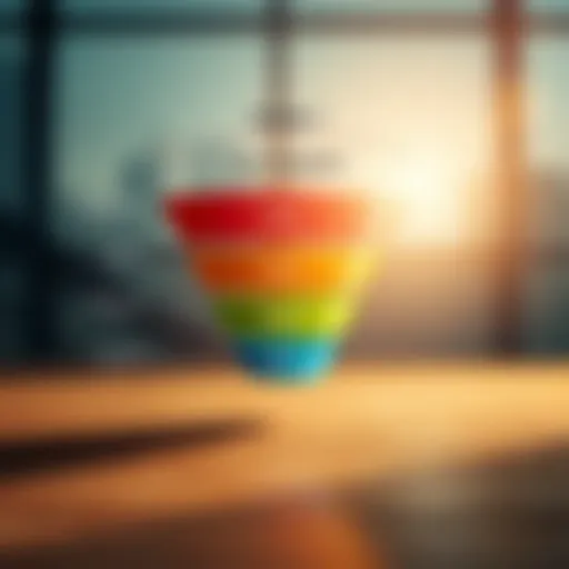 Visual representation of the lead conversion funnel stages