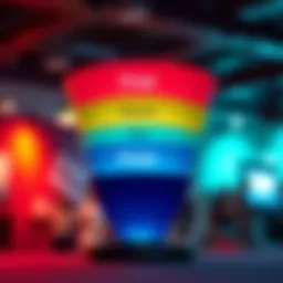 Visual representation of different sales funnel stages