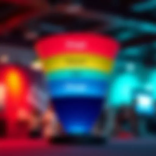 Visual representation of different sales funnel stages