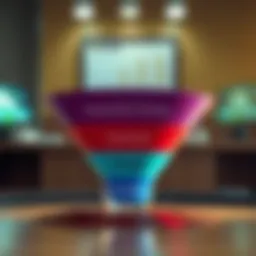 Visual representation of the sales funnel stages