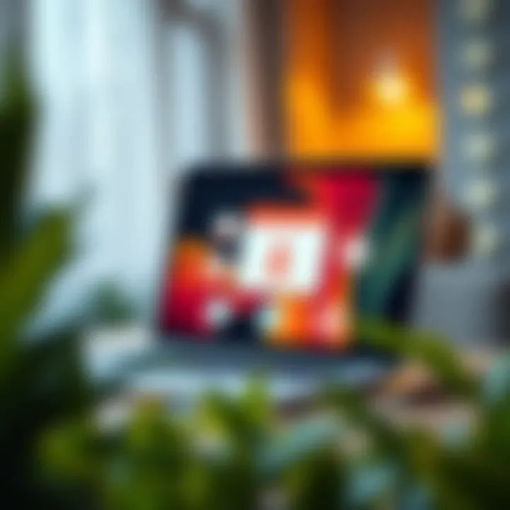 Cultivating an Online Presence A laptop displaying a vibrant online presence