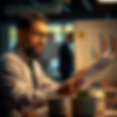 Analyzing Financial Reports Business owner analyzing financial reports