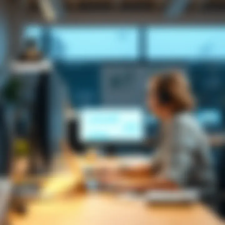 A modern workspace showcasing productivity tools