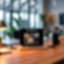 A modern workspace with a laptop showcasing a new website