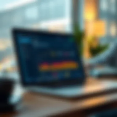 Leveraging Technology for Sales Efficiency A sleek laptop displaying advanced sales analytics software