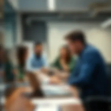 Effective Team Collaboration Team members collaborating using modern communication tools in a meeting environment