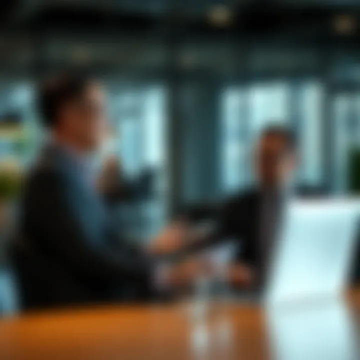Entrepreneur discussing business sale with a consultant