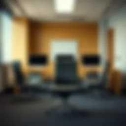 An office setting with a vacant chair symbolizing termination