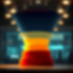 Visual representation of the marketing funnel stages