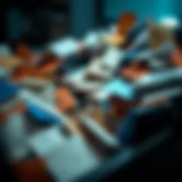 Visual representation of a cluttered inbox
